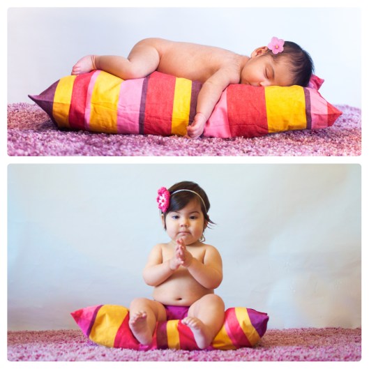 newborn to toddler pillow pic sitting